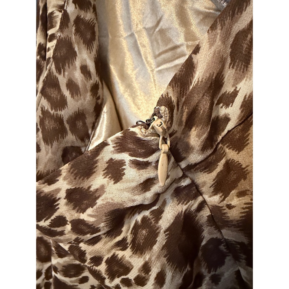Love 21 Women Brown Leopard Print Maxi Skirt XS High Waist Lined Animal Print‎ - Picture 4 of 6